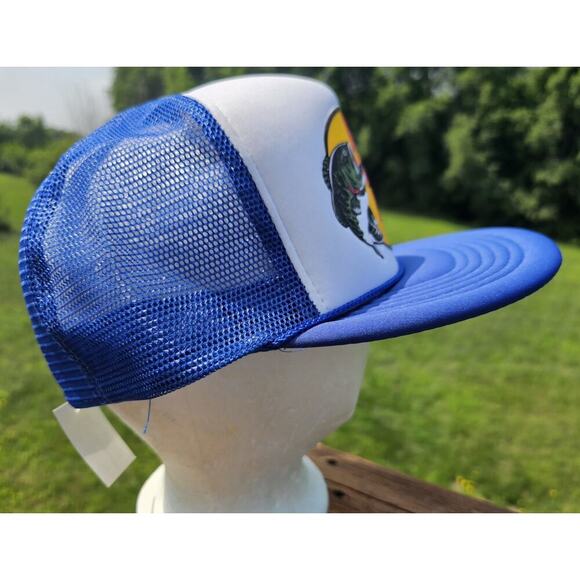Vintage Bass Pro Shops Hat Classic Logo NWT Blue Mesh Fishing Trucker Deadstock - Picture 2 of 8